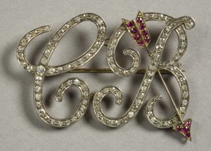 Image: Marking the moment: Diamond and ruby brooch with the initials CB for Clara Butt N8169 © Bristol Museums, Galleries & Archives